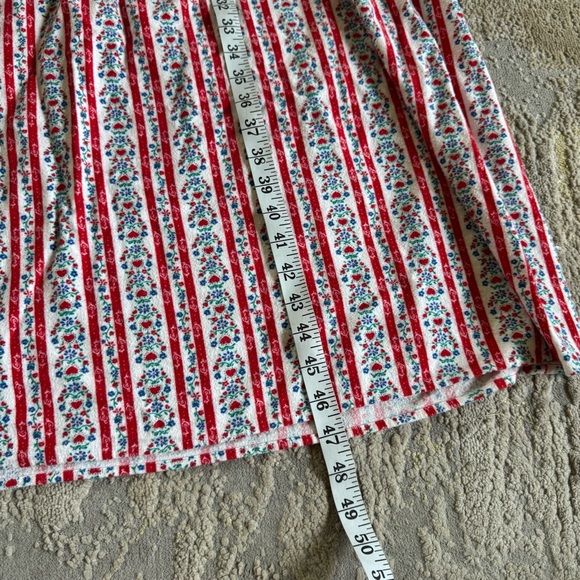 LANZ OF SALZBURG long maxi Nightgown Red white Hearts holiday cotton medium - Picture 7 of 9